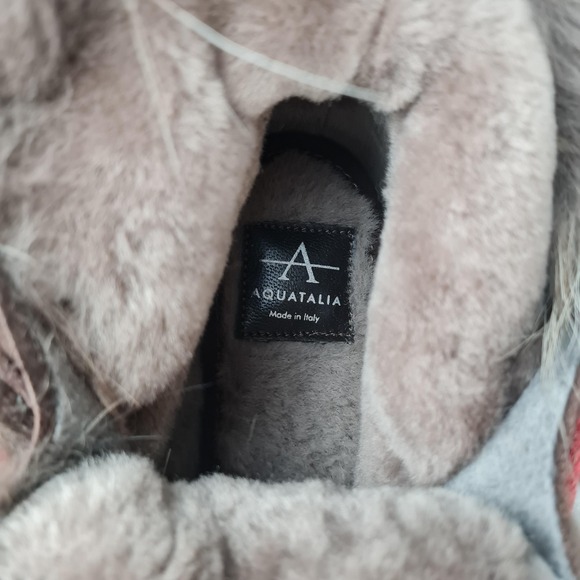 Aquatalia Lilaana Boots Womens 7.5 Brown Suede Fur Lace Up Italy Hike Winter - Picture 16 of 16